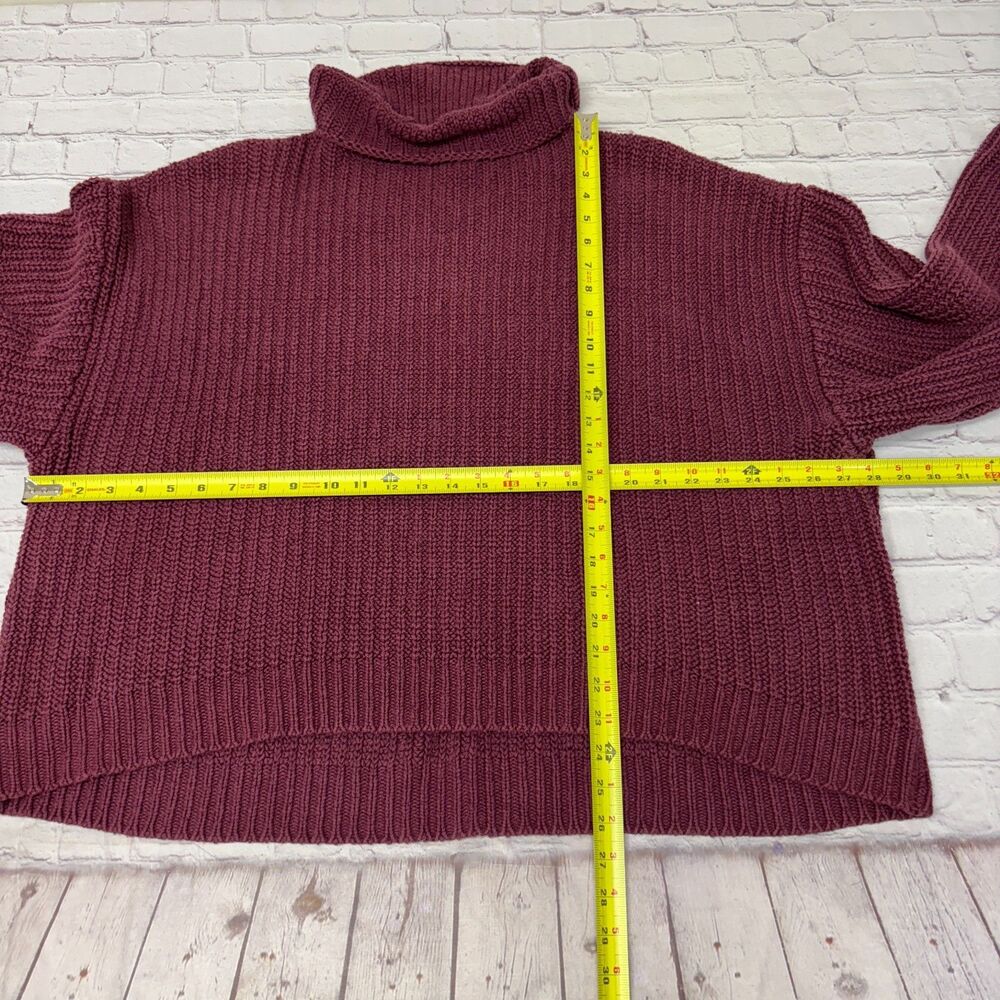 Free People Women Oversized Thick Cable Knit Sweater Size Small C042 -3 - Picture 2 of 16